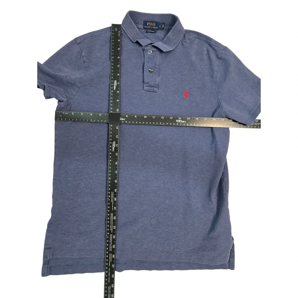 Polo Ralph Lauren Polo Shirt Classic Fit‎ Men's Large Blue Stretch Mesh Logo